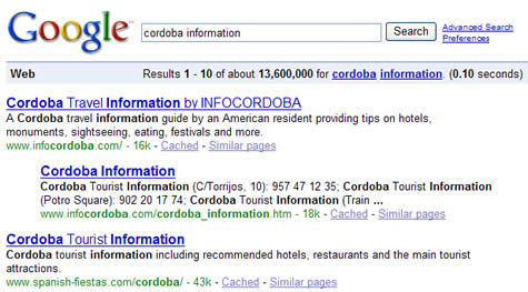 Infocordoba is Cordoba's number 1 English-language website and it shows in Google's search results
